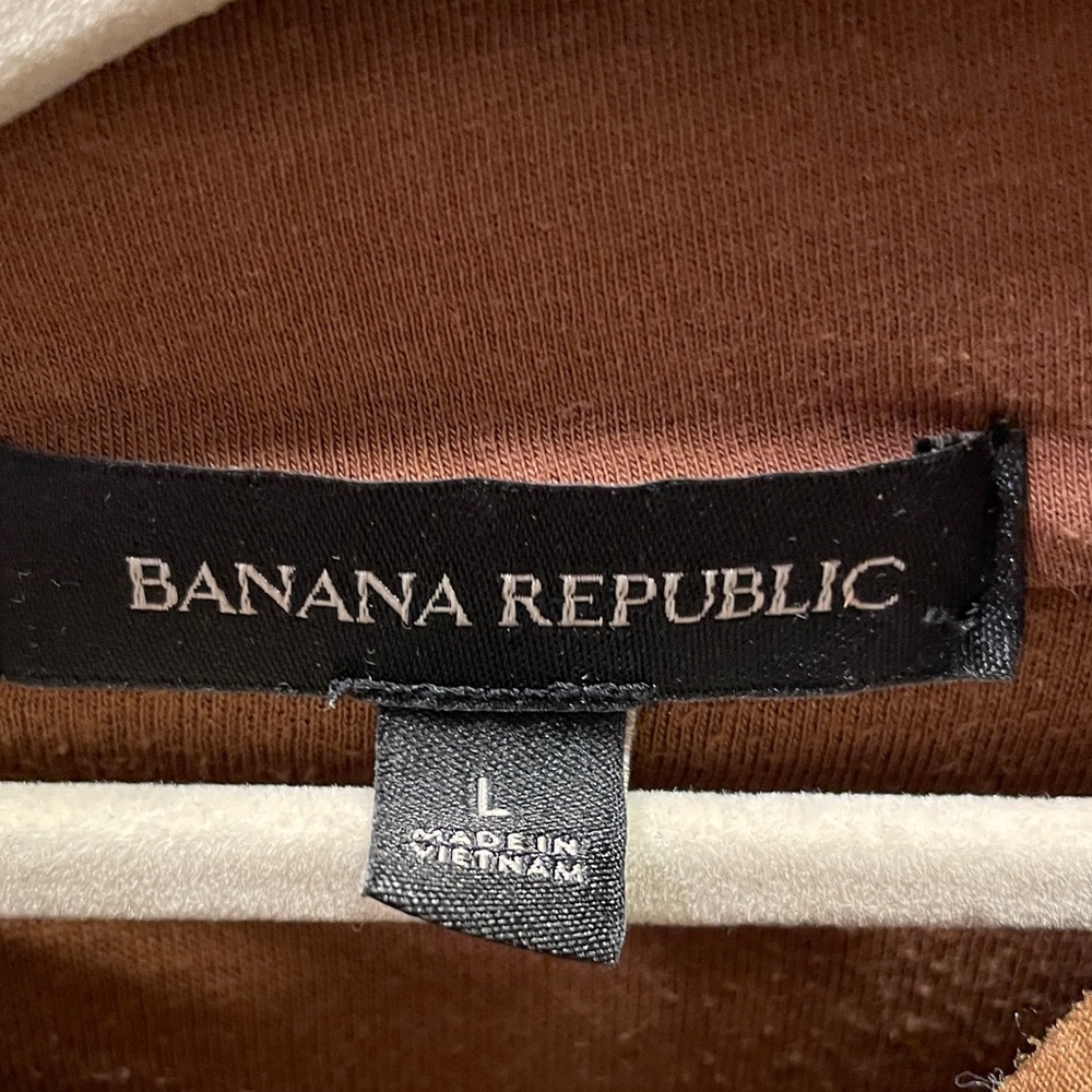 Banana Republic Men's Sherpa Teddy Fleece Button Jacket Brown Size L - Picture 2 of 7